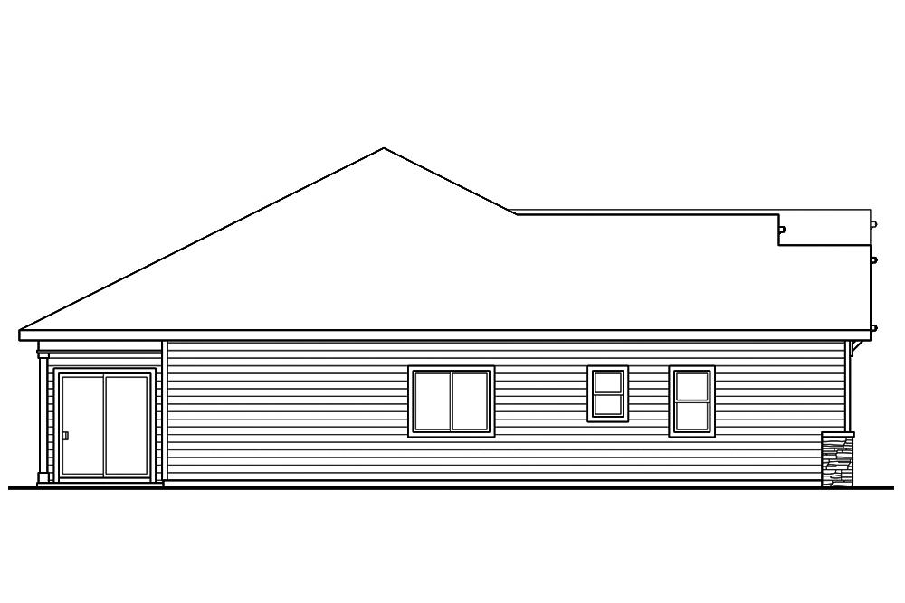 Home Plan Left Elevation of this 3-Bedroom,1888 Sq Ft Plan -108-1844