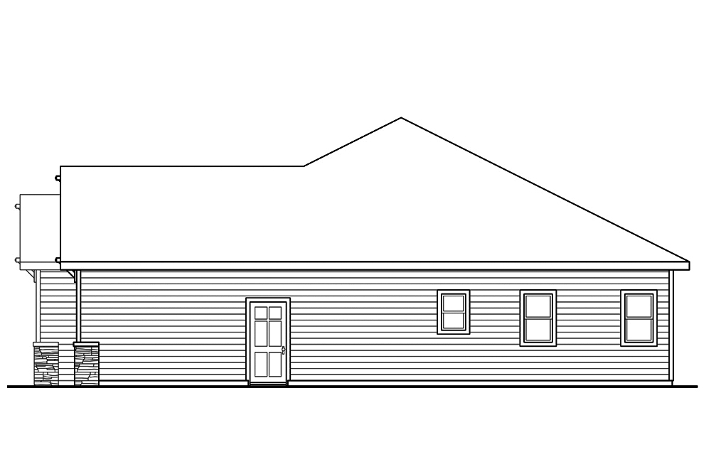 Home Plan Right Elevation of this 3-Bedroom,1888 Sq Ft Plan -108-1844
