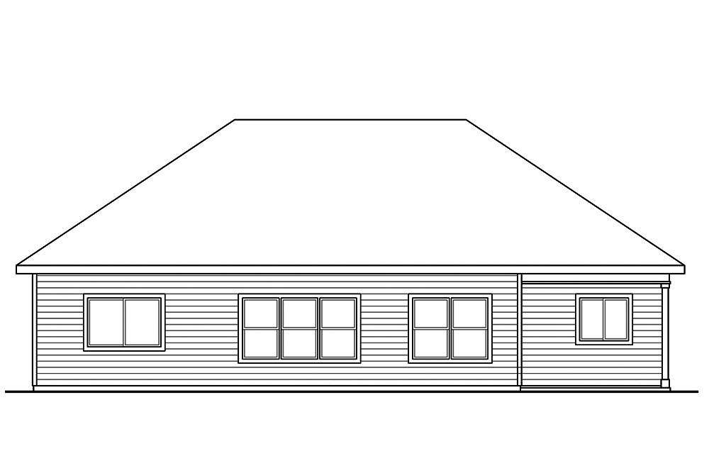 Home Plan Rear Elevation of this 3-Bedroom,1888 Sq Ft Plan -108-1844