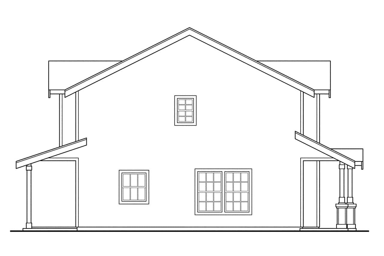 Home Plan Left Elevation of this 4-Bedroom,2142 Sq Ft Plan -108-1845