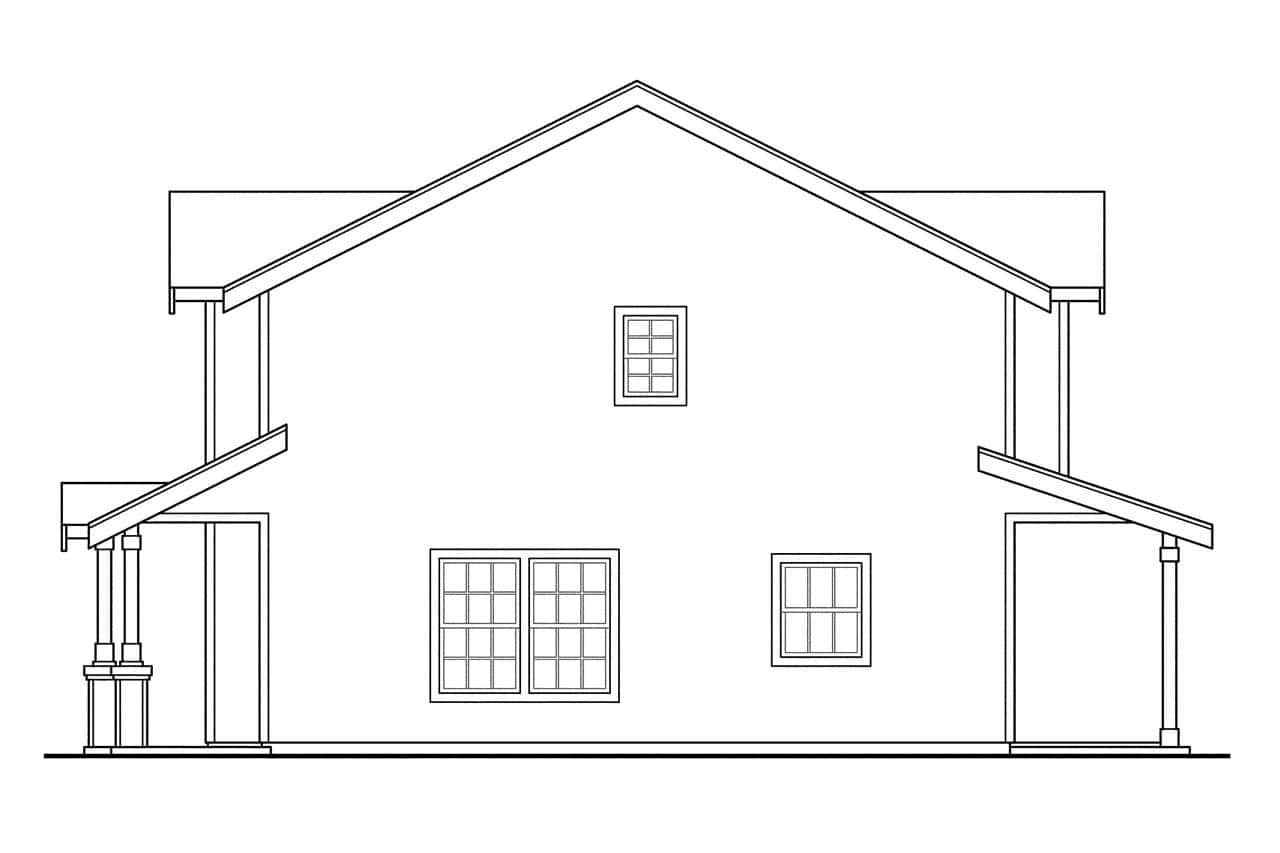 Home Plan Right Elevation of this 4-Bedroom,2142 Sq Ft Plan -108-1845