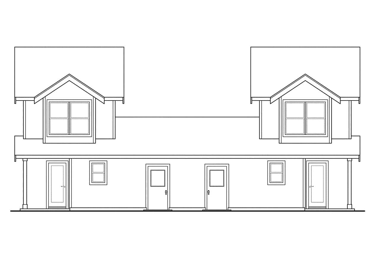 Home Plan Rear Elevation of this 4-Bedroom,2142 Sq Ft Plan -108-1845