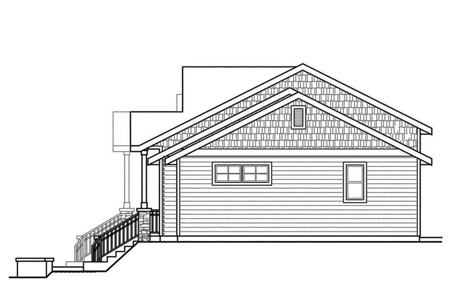 Home Plan Right Elevation of this 3-Bedroom,1468 Sq Ft Plan -108-1846