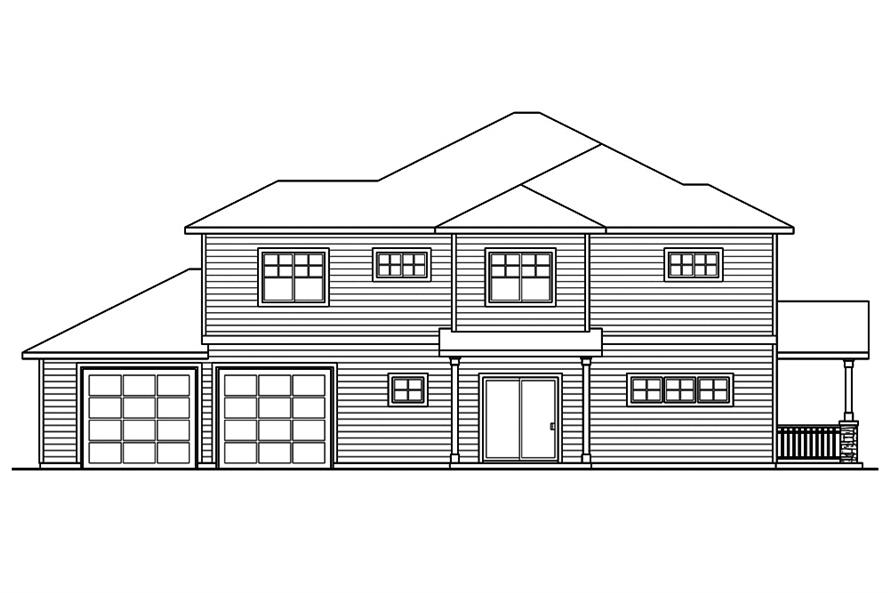Home Plan Left Elevation of this 3-Bedroom,1436 Sq Ft Plan -108-1849