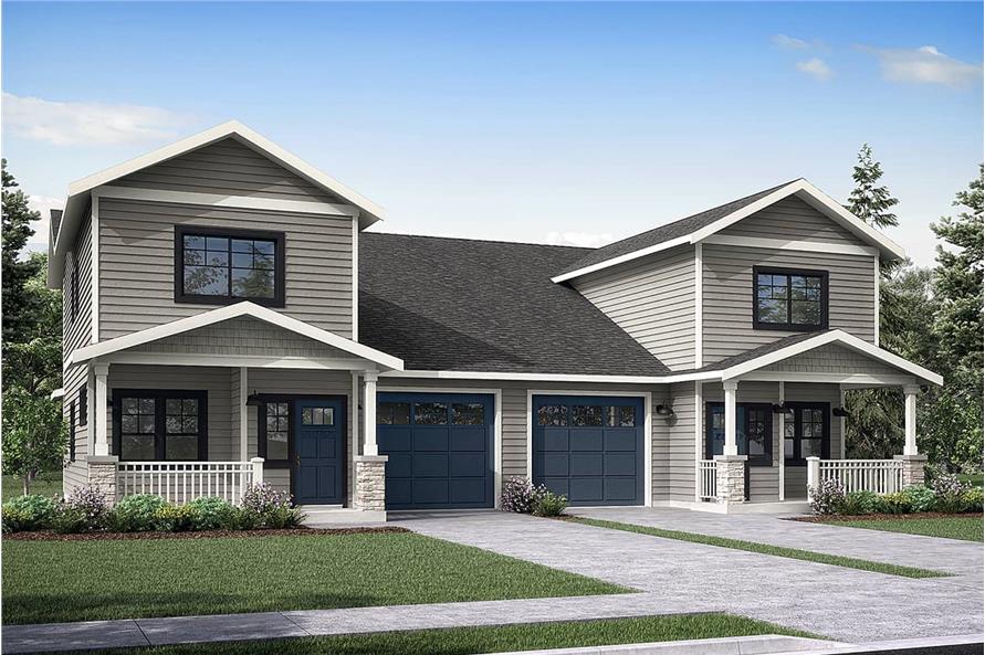 6-Bedroom, 3058 Sq Ft Multi-Unit House Plan - 108-1851 - Front Exterior