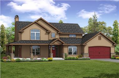 4-Bedroom, 3144 Sq Ft Country Home Plan - 108-1854 - Main Exterior