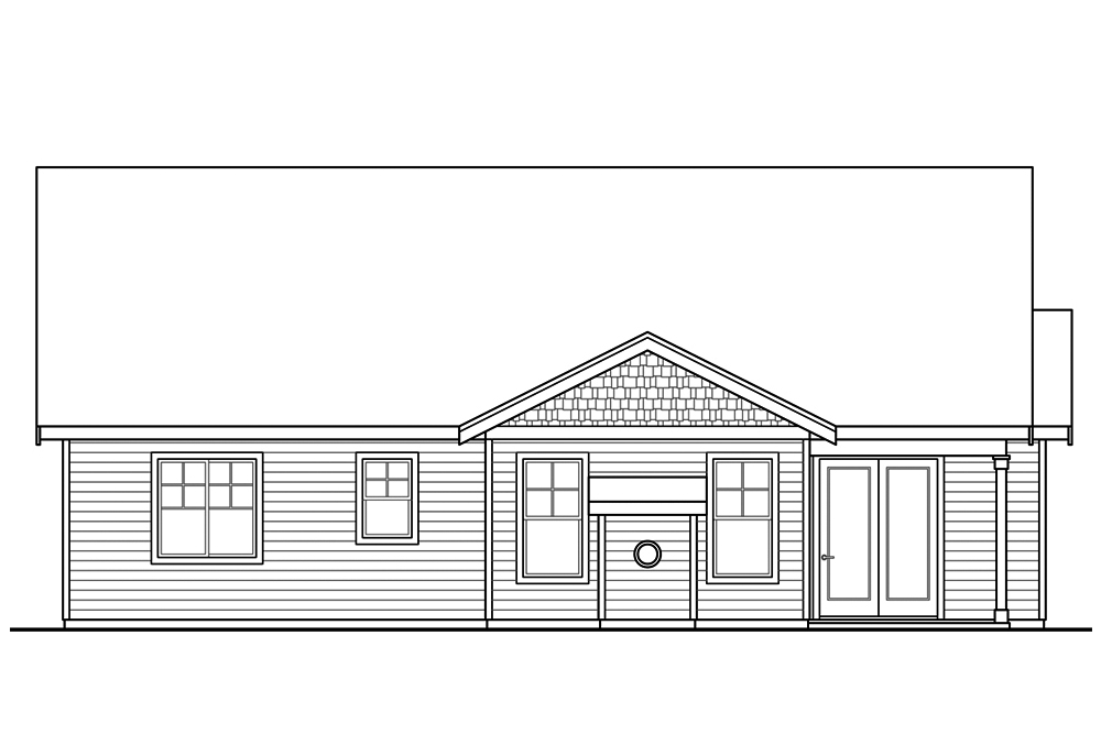 Home Plan Rear Elevation of this 3-Bedroom,1963 Sq Ft Plan -108-1859