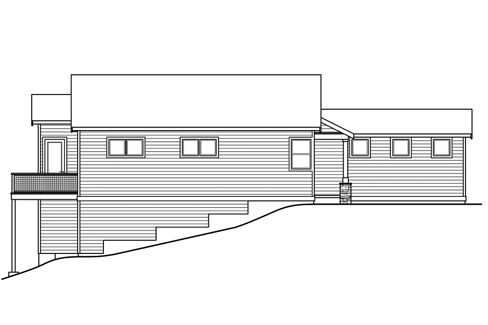 Home Plan Left Elevation of this 3-Bedroom,1027 Sq Ft Plan -108-1861