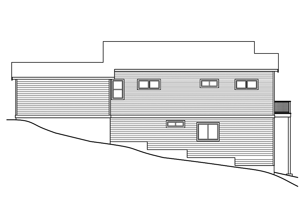 Home Plan Right Elevation of this 3-Bedroom,1027 Sq Ft Plan -108-1861