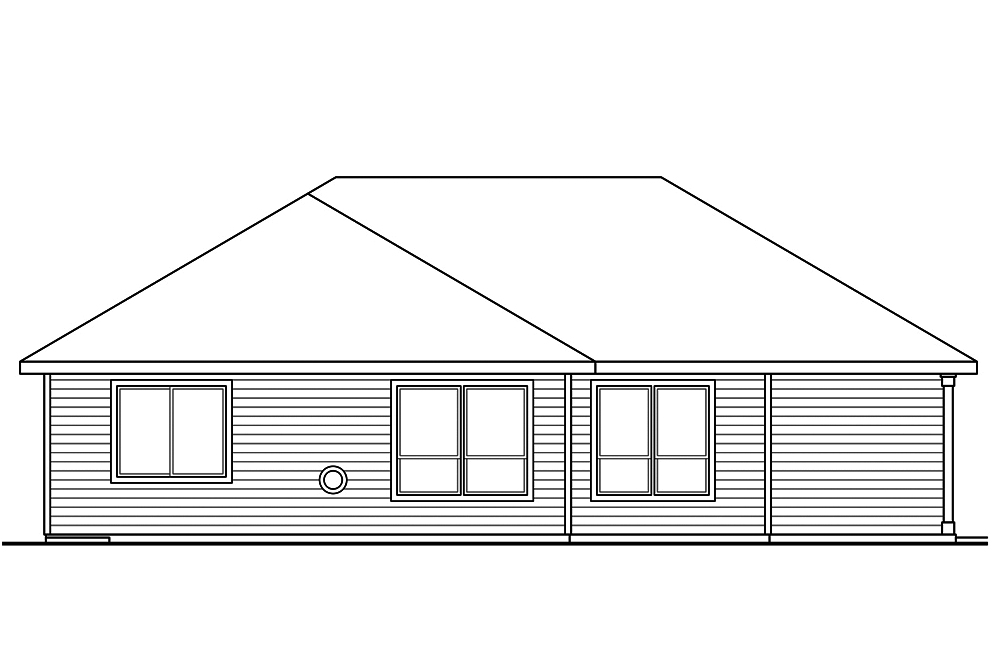 Home Plan Rear Elevation of this 3-Bedroom,1819 Sq Ft Plan -108-1865