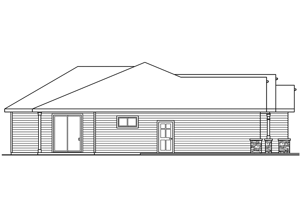 Home Plan Left Elevation of this 3-Bedroom,1819 Sq Ft Plan -108-1865