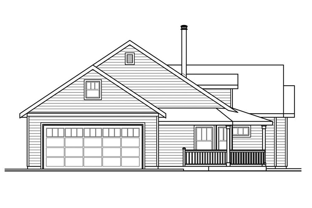 Home Plan Left Elevation of this 3-Bedroom,1786 Sq Ft Plan -108-1866