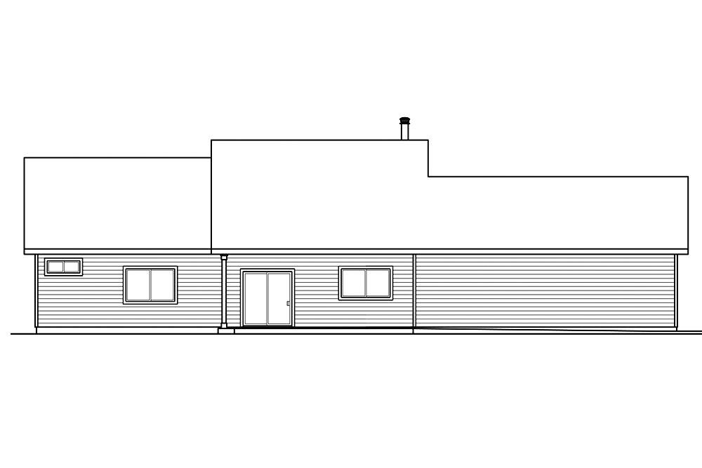 Home Plan Rear Elevation of this 3-Bedroom,1786 Sq Ft Plan -108-1866