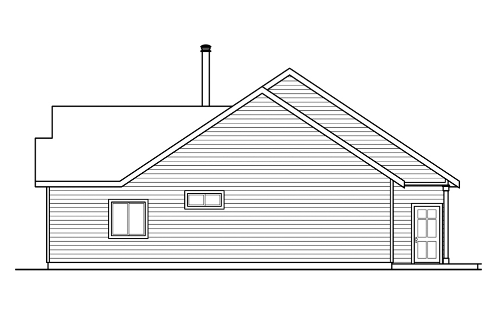 Home Plan Right Elevation of this 3-Bedroom,1786 Sq Ft Plan -108-1866