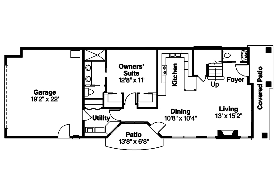 Floor Plan First Story of Contemporary Plan #108-1868