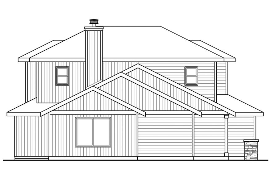 Home Plan Left Elevation of this 3-Bedroom,1872 Sq Ft Plan -108-1872