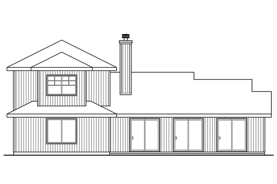 Home Plan Rear Elevation of this 3-Bedroom,1872 Sq Ft Plan -108-1872
