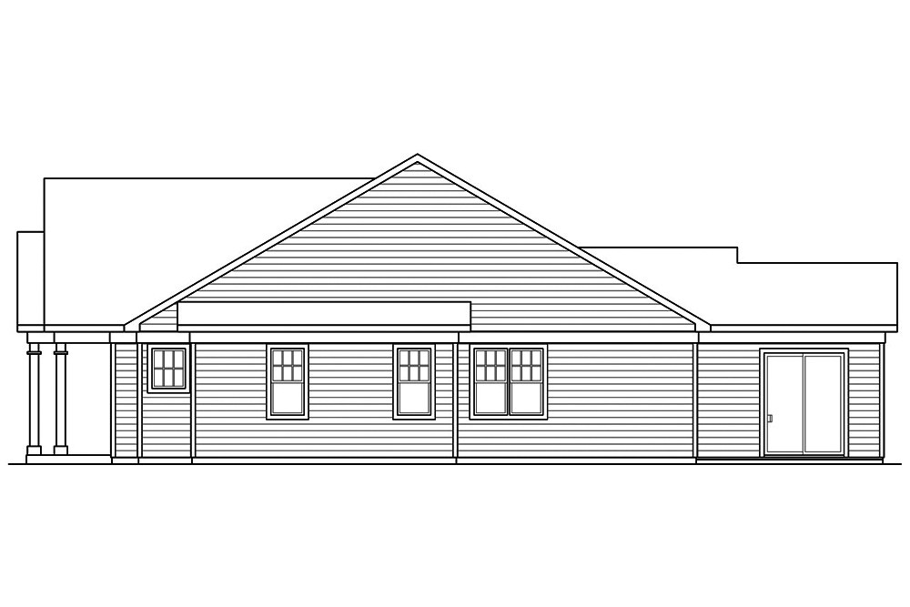 Home Plan Right Elevation of this 3-Bedroom,1489 Sq Ft Plan -108-1880