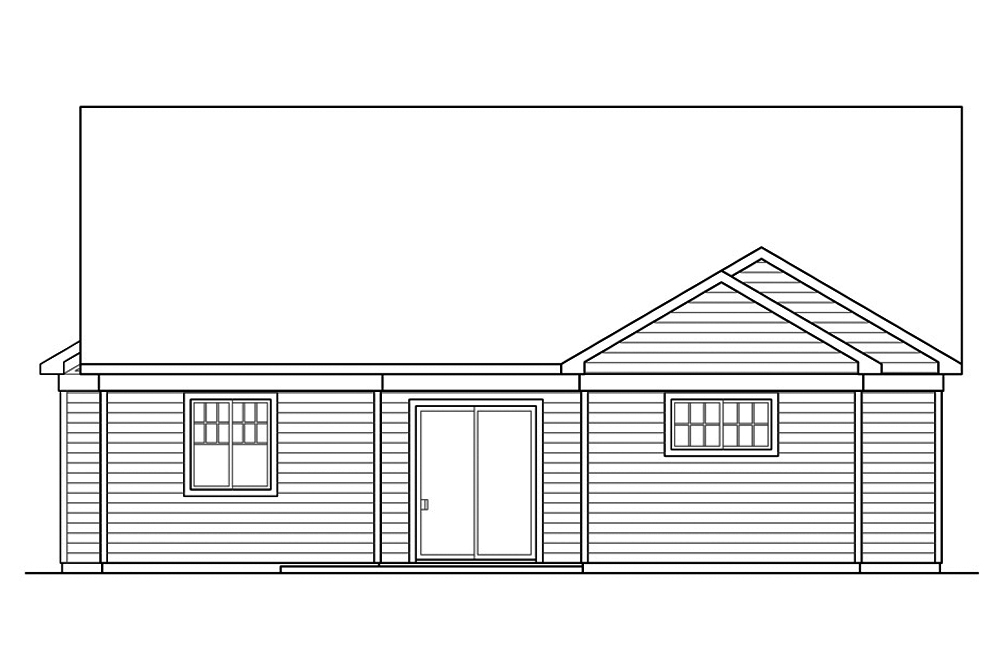 Home Plan Rear Elevation of this 3-Bedroom,1489 Sq Ft Plan -108-1880