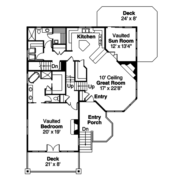 Floor Plan Second Story of Cape Cod Plan #108-1881