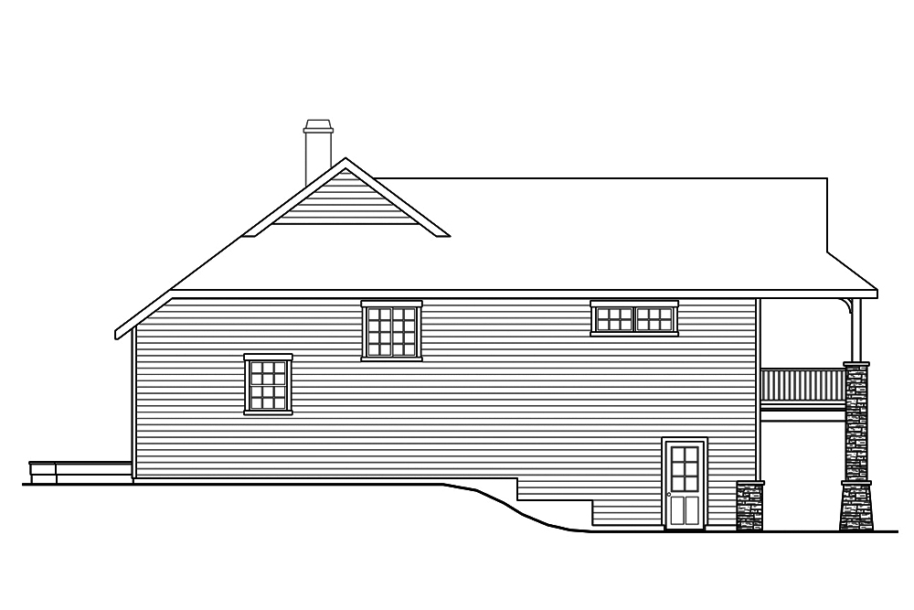 Home Plan Left Elevation of this 1-Bedroom,1976 Sq Ft Plan -108-1881