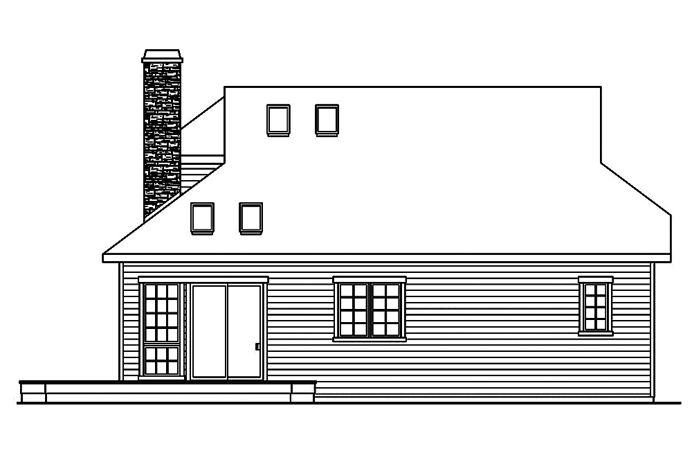 Home Plan Rear Elevation of this 1-Bedroom,1976 Sq Ft Plan -108-1881
