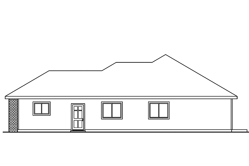 Home Plan Right Elevation of this 3-Bedroom,1392 Sq Ft Plan -108-1882