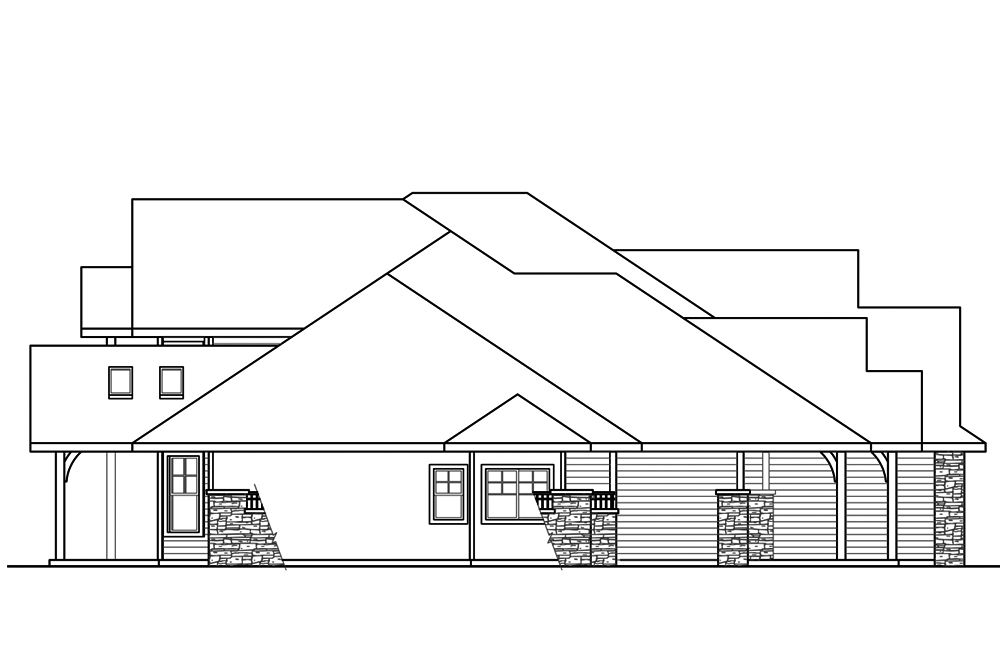 Home Plan Left Elevation of this 35-Bedroom,4343 Sq Ft Plan -108-1886