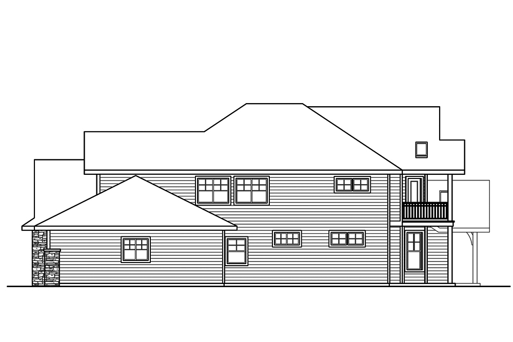 Home Plan Right Elevation of this 35-Bedroom,4343 Sq Ft Plan -108-1886