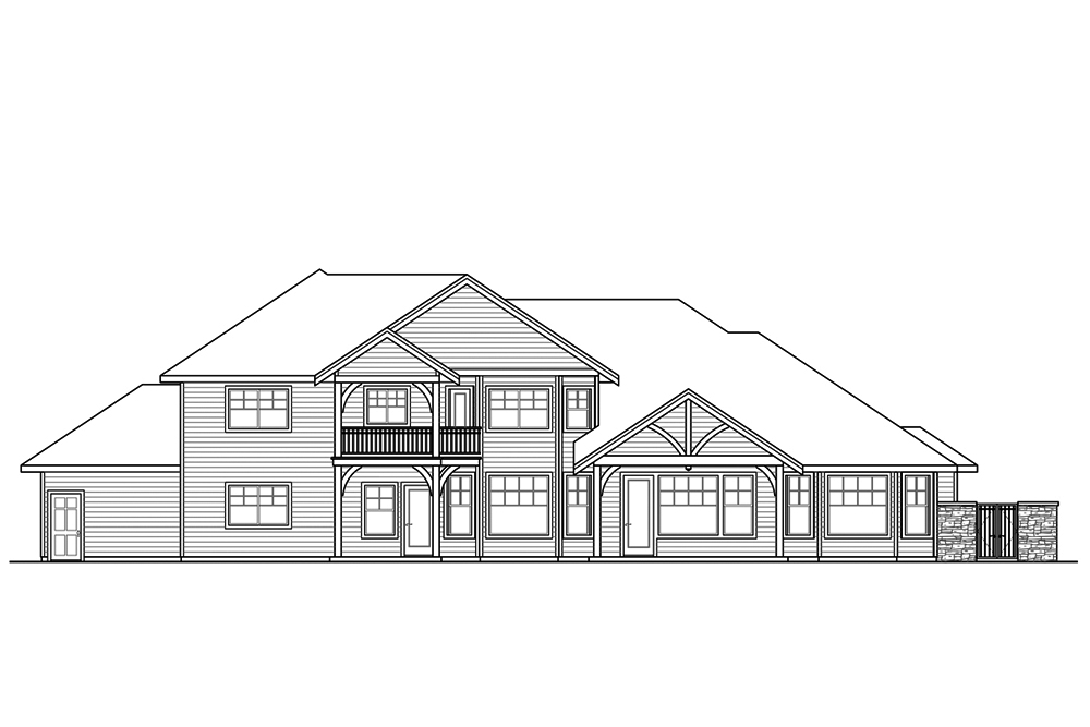 Home Plan Rear Elevation of this 35-Bedroom,4343 Sq Ft Plan -108-1886