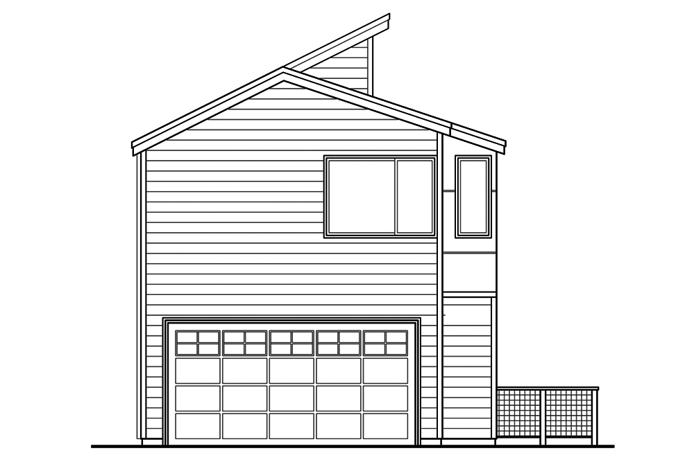 Home Plan Rear Elevation of this 3-Bedroom,1533 Sq Ft Plan -108-1889