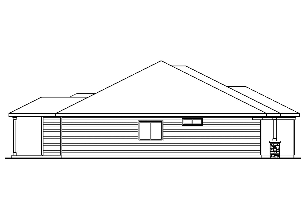 Home Plan Left Elevation of this 3-Bedroom,1859 Sq Ft Plan -108-1890