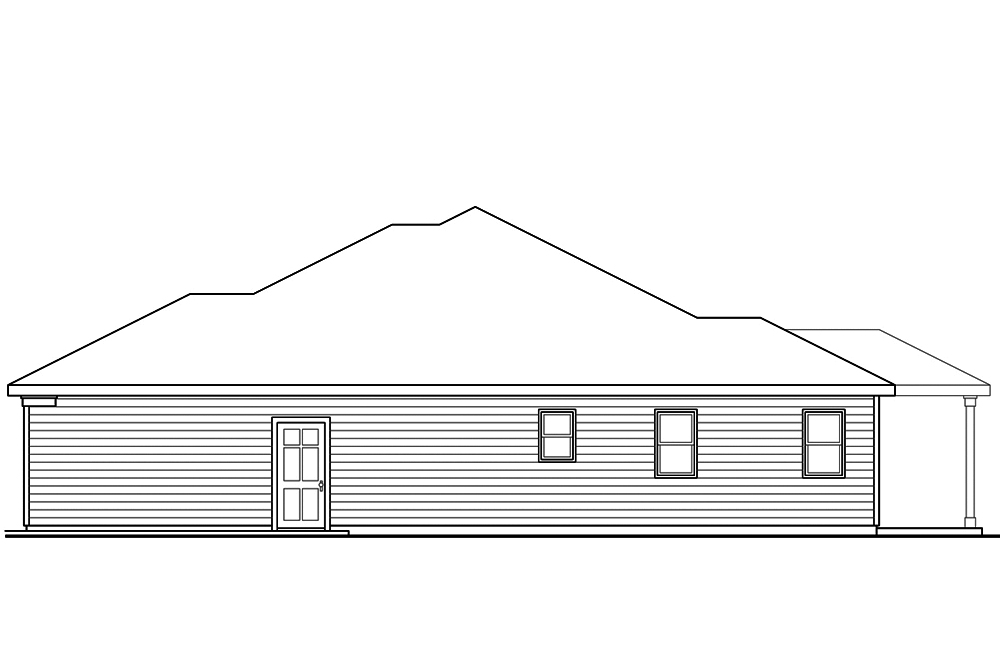 Home Plan Right Elevation of this 3-Bedroom,1859 Sq Ft Plan -108-1890