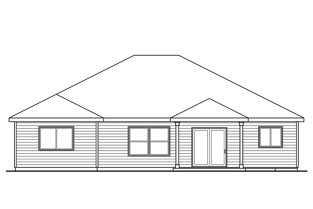 Home Plan Rear Elevation of this 3-Bedroom,1859 Sq Ft Plan -108-1890