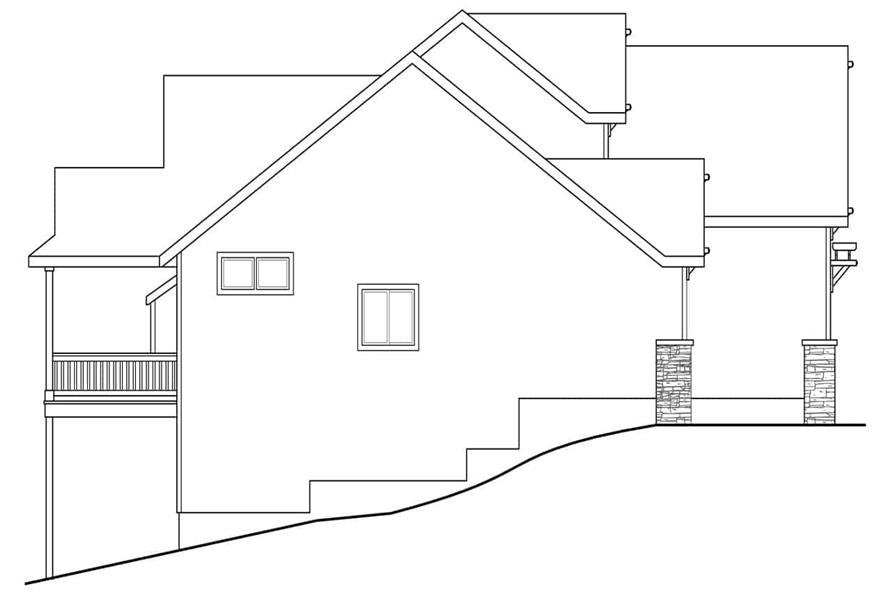 Home Plan Left Elevation of this 3-Bedroom,2013 Sq Ft Plan -108-1891