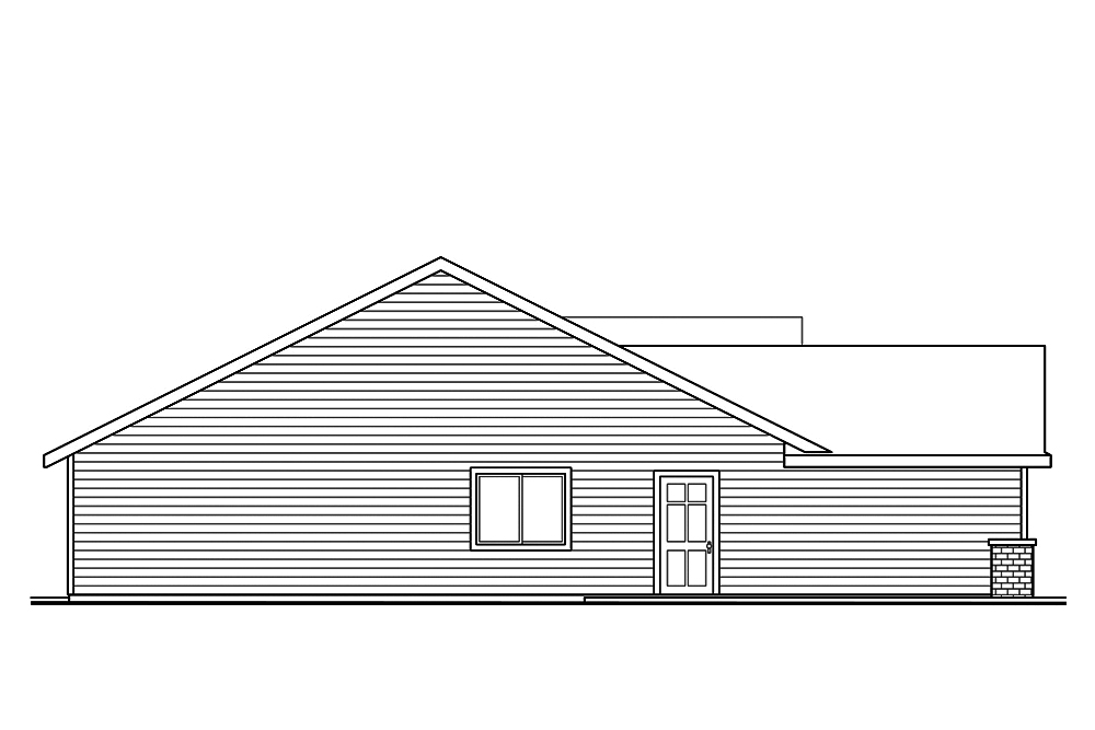 Home Plan Left Elevation of this 3-Bedroom,1762 Sq Ft Plan -108-1894