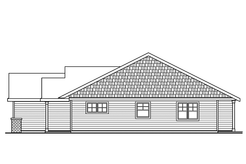 Home Plan Right Elevation of this 3-Bedroom,1762 Sq Ft Plan -108-1894