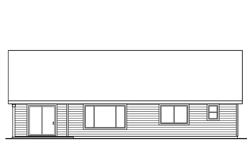 Home Plan Rear Elevation of this 3-Bedroom,1762 Sq Ft Plan -108-1894