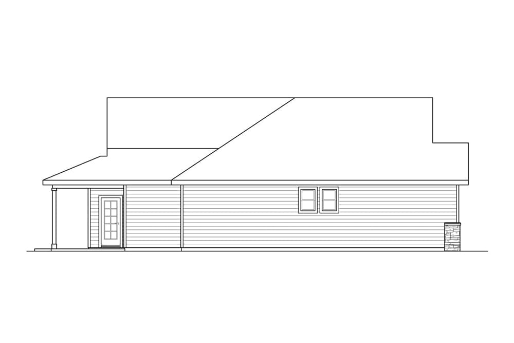 Home Plan Left Elevation of this 4-Bedroom,2124 Sq Ft Plan -108-1901