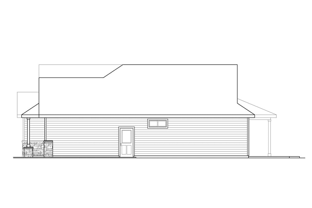 Home Plan Right Elevation of this 4-Bedroom,2124 Sq Ft Plan -108-1901