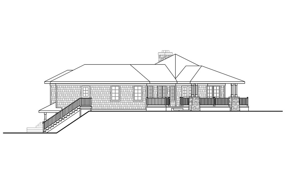 Home Plan Right Elevation of this 3-Bedroom,2585 Sq Ft Plan -108-1902