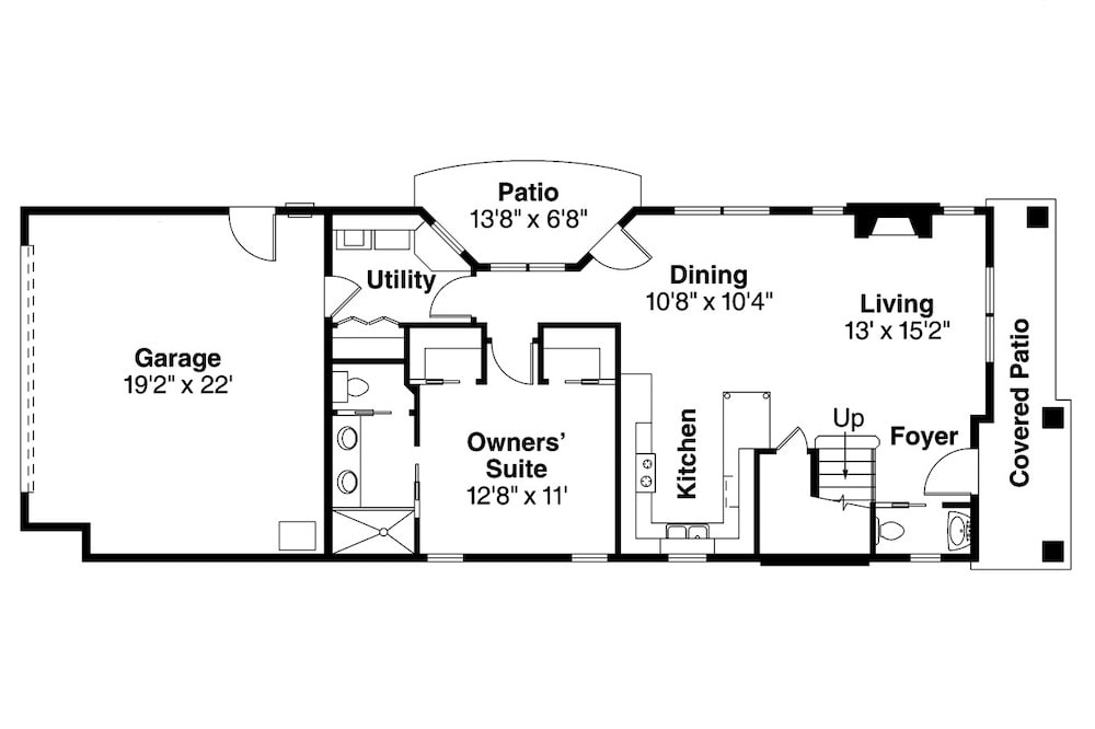 Floor Plan Main Level of Contemporary Plan #108-1903
