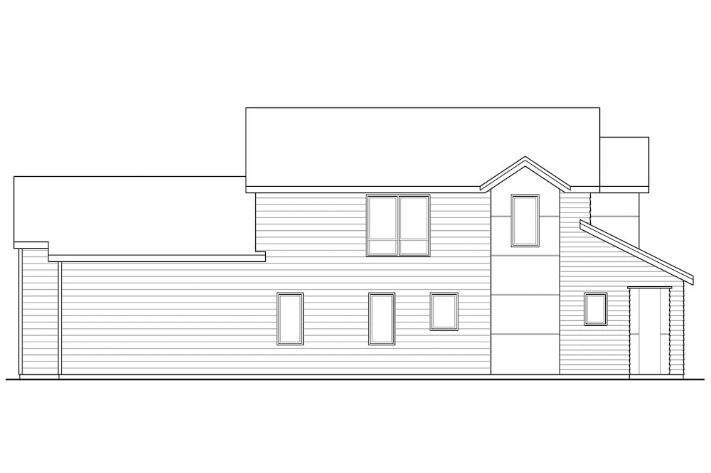 Home Plan Left Elevation of this 3-Bedroom,1688 Sq Ft Plan -108-1903