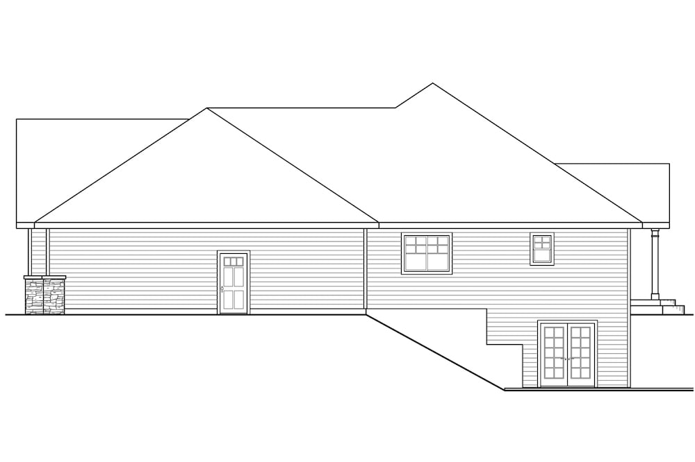 Home Plan Right Elevation of this 3-Bedroom,2718 Sq Ft Plan -108-1904