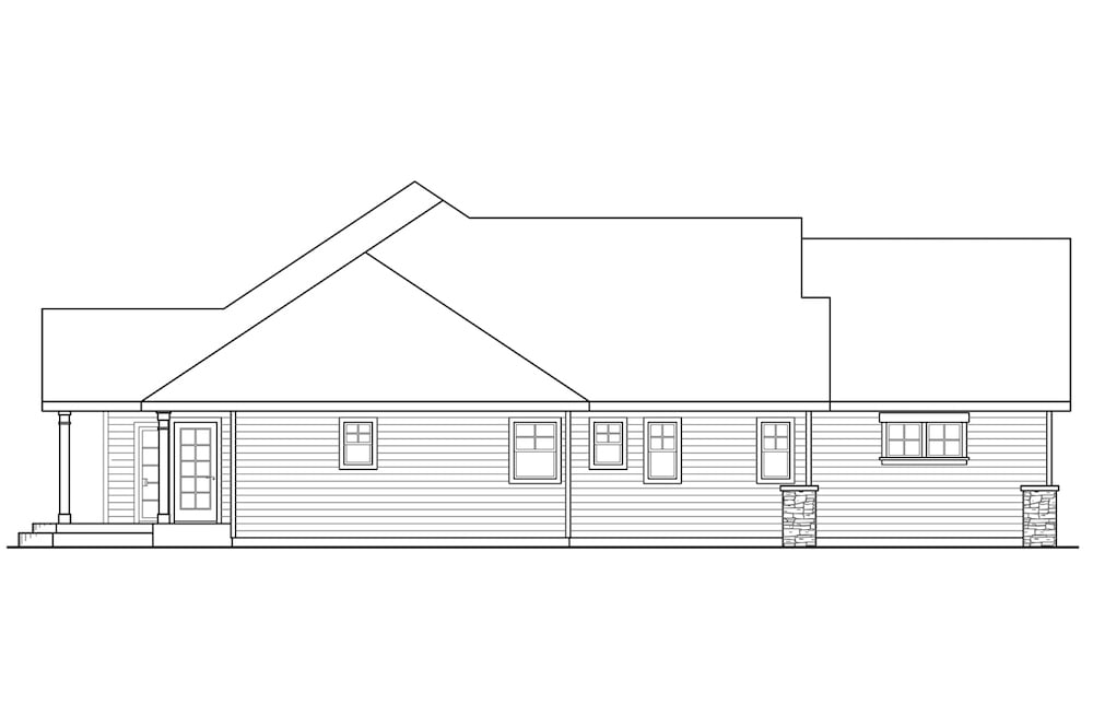 Home Plan Left Elevation of this 3-Bedroom,2718 Sq Ft Plan -108-1904