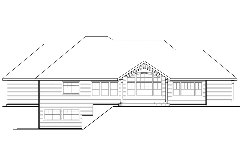 Home Plan Rear Elevation of this 3-Bedroom,2718 Sq Ft Plan -108-1904