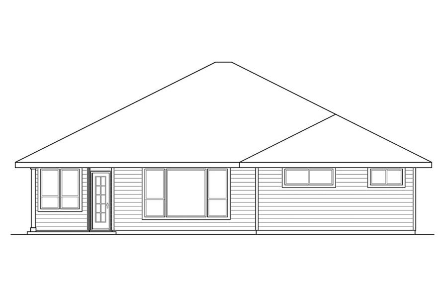 Home Plan Rear Elevation of this 3-Bedroom,2091 Sq Ft Plan -108-1907