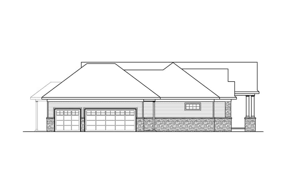 Home Plan Left Elevation of this 3-Bedroom,3495 Sq Ft Plan -108-1914