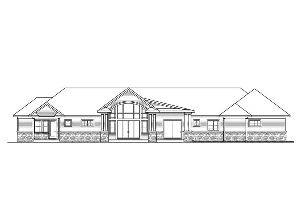 Home Plan Rear Elevation of this 3-Bedroom,3495 Sq Ft Plan -108-1914