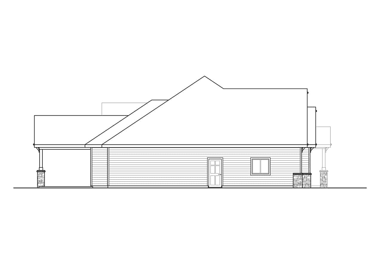 Home Plan Right Elevation of this 4-Bedroom,2708 Sq Ft Plan -108-1917